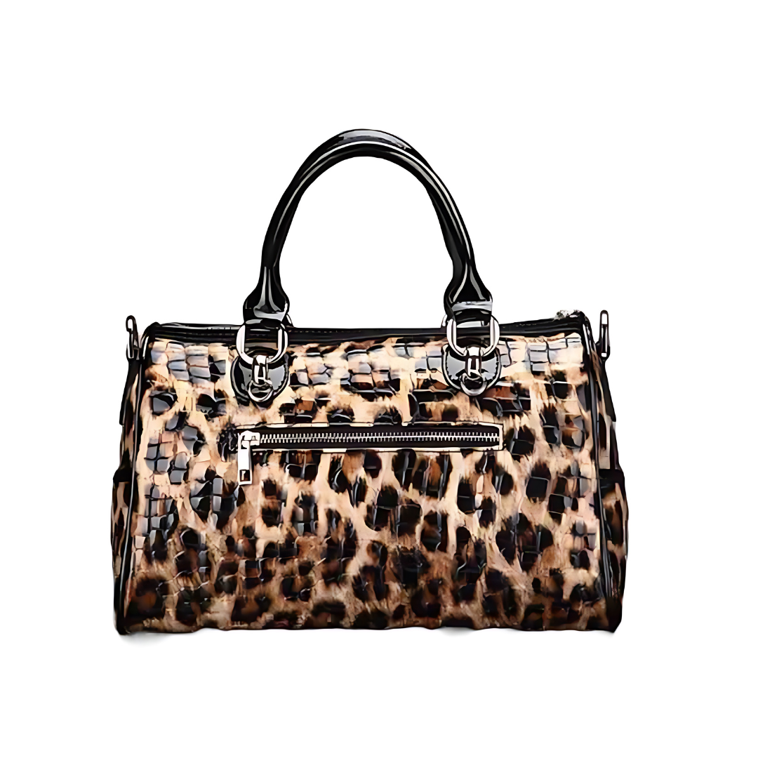 Ledertasche mit Leopardenmuster