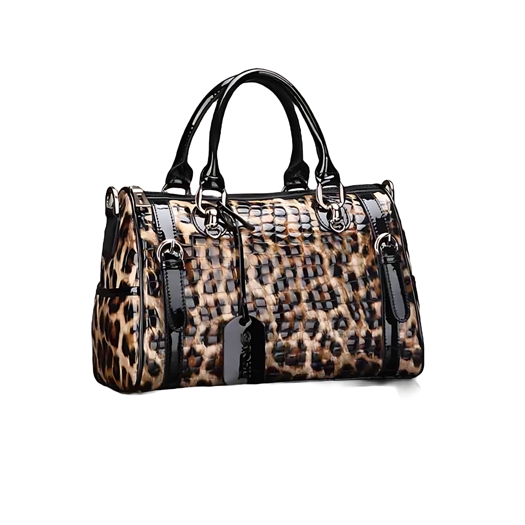 Ledertasche mit Leopardenmuster