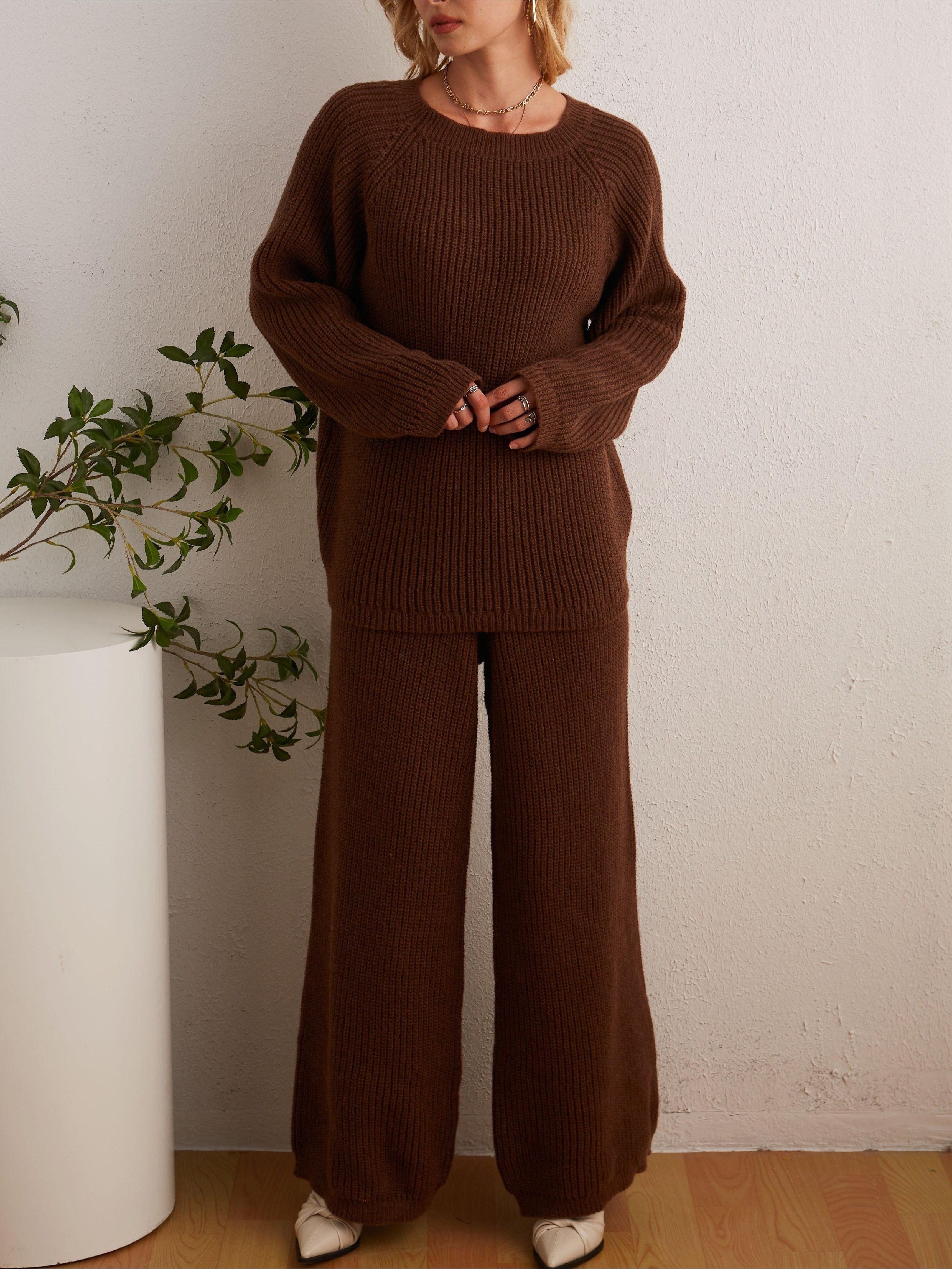 Wide Ribbed Knitted Two Piece Set