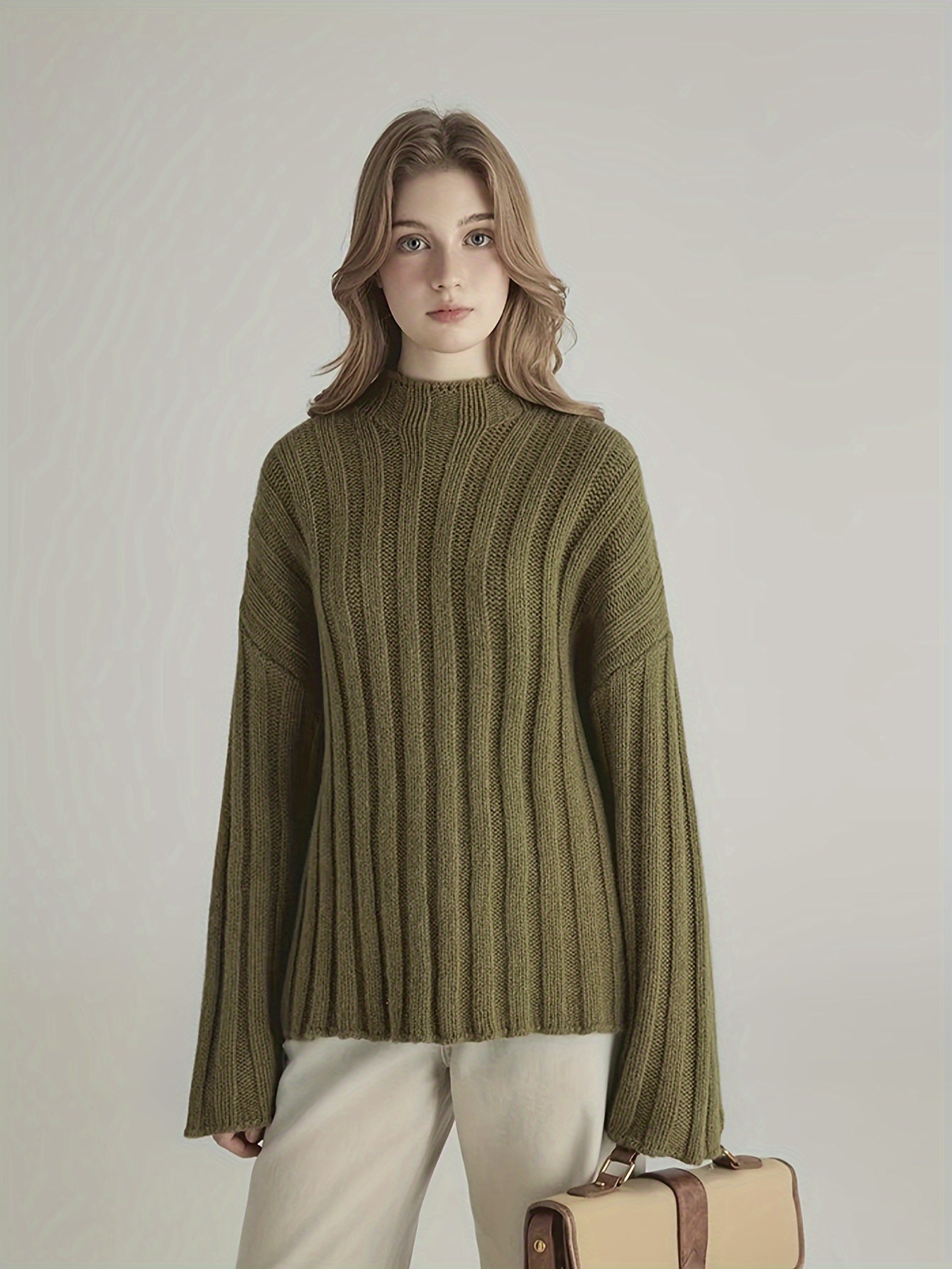 Wjde Sweater with ribbed detail