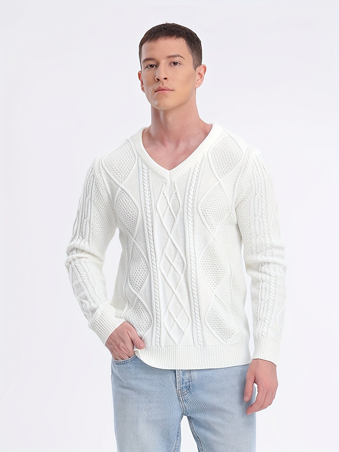 Pullover Trui met Argyle print