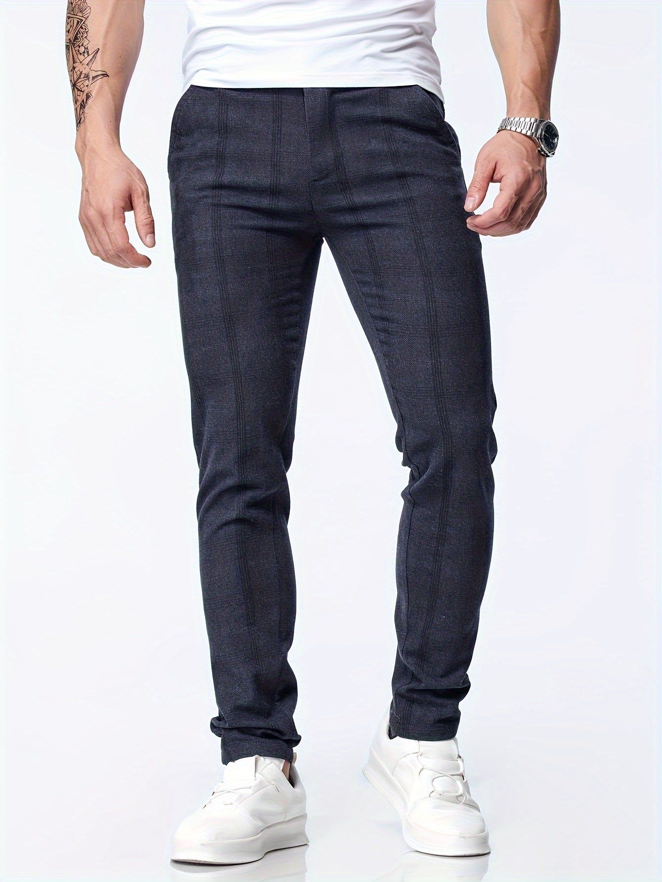 Checked Pattern Pants for Men