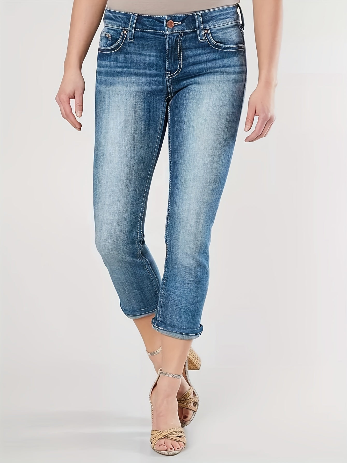 Retro Chic Capri Denim Jeans