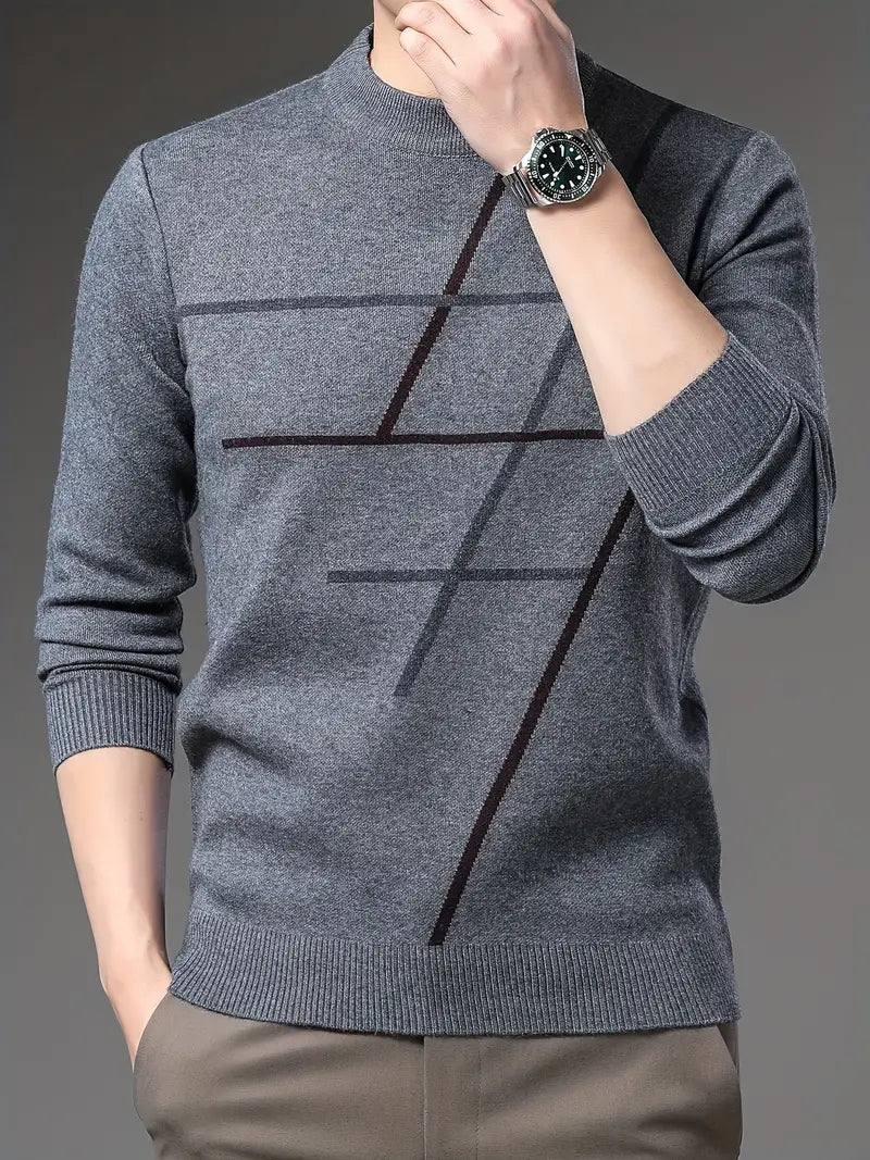 CHRIS | Knitted Cable Stripe Sweater