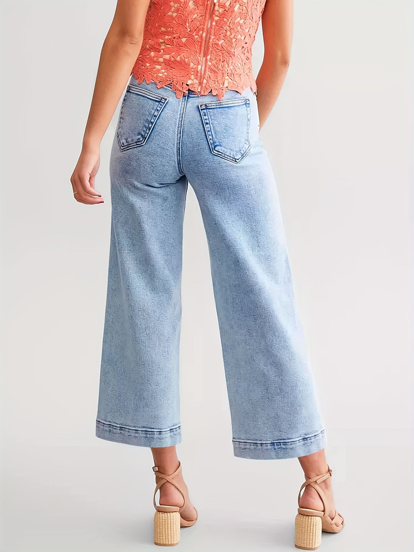 Cropped high waist jeans