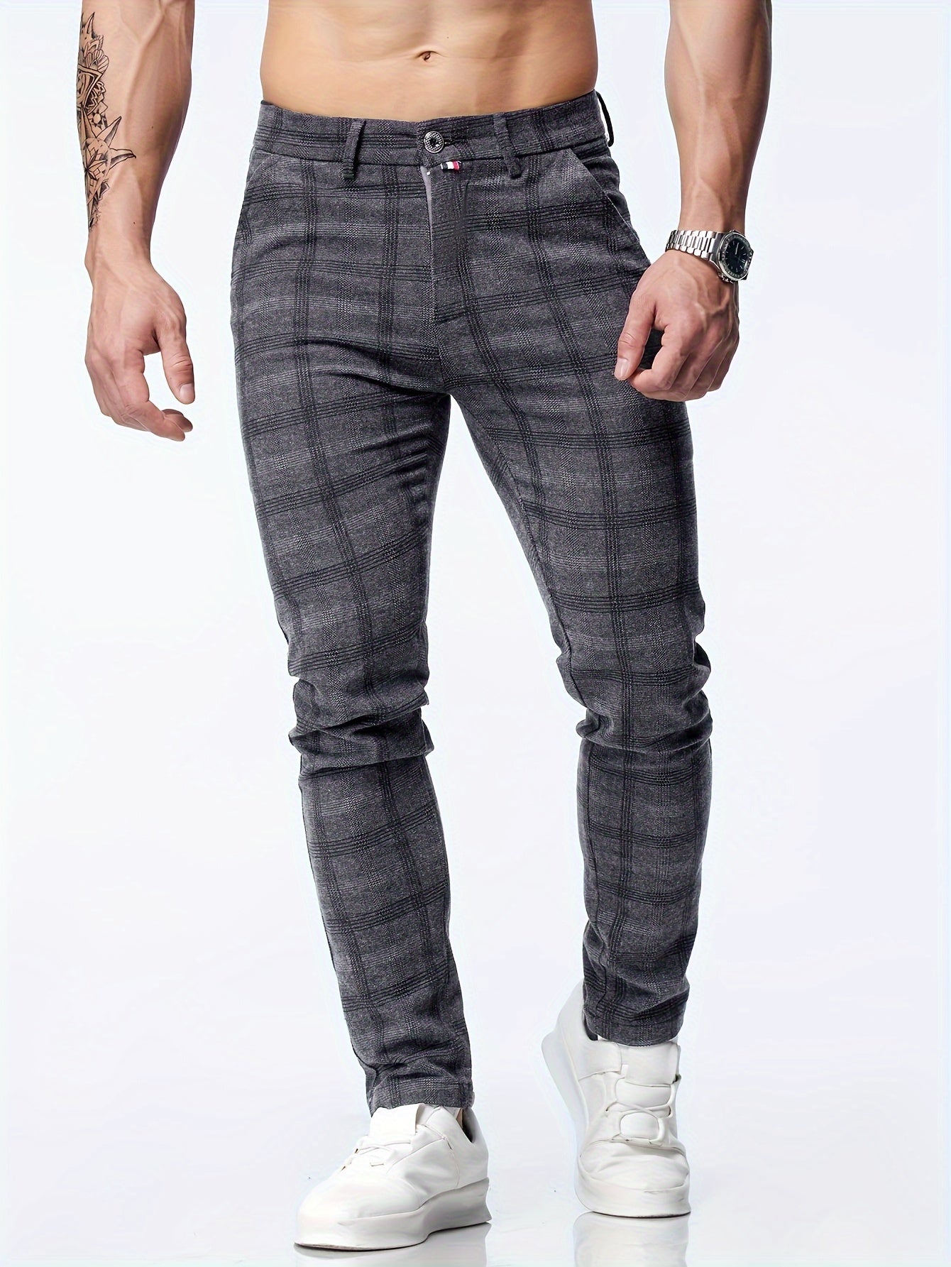 Checked Pattern Pants for Men