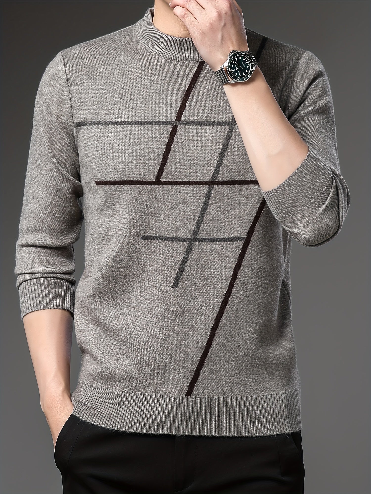 CHRIS | Knitted Cable Stripe Sweater