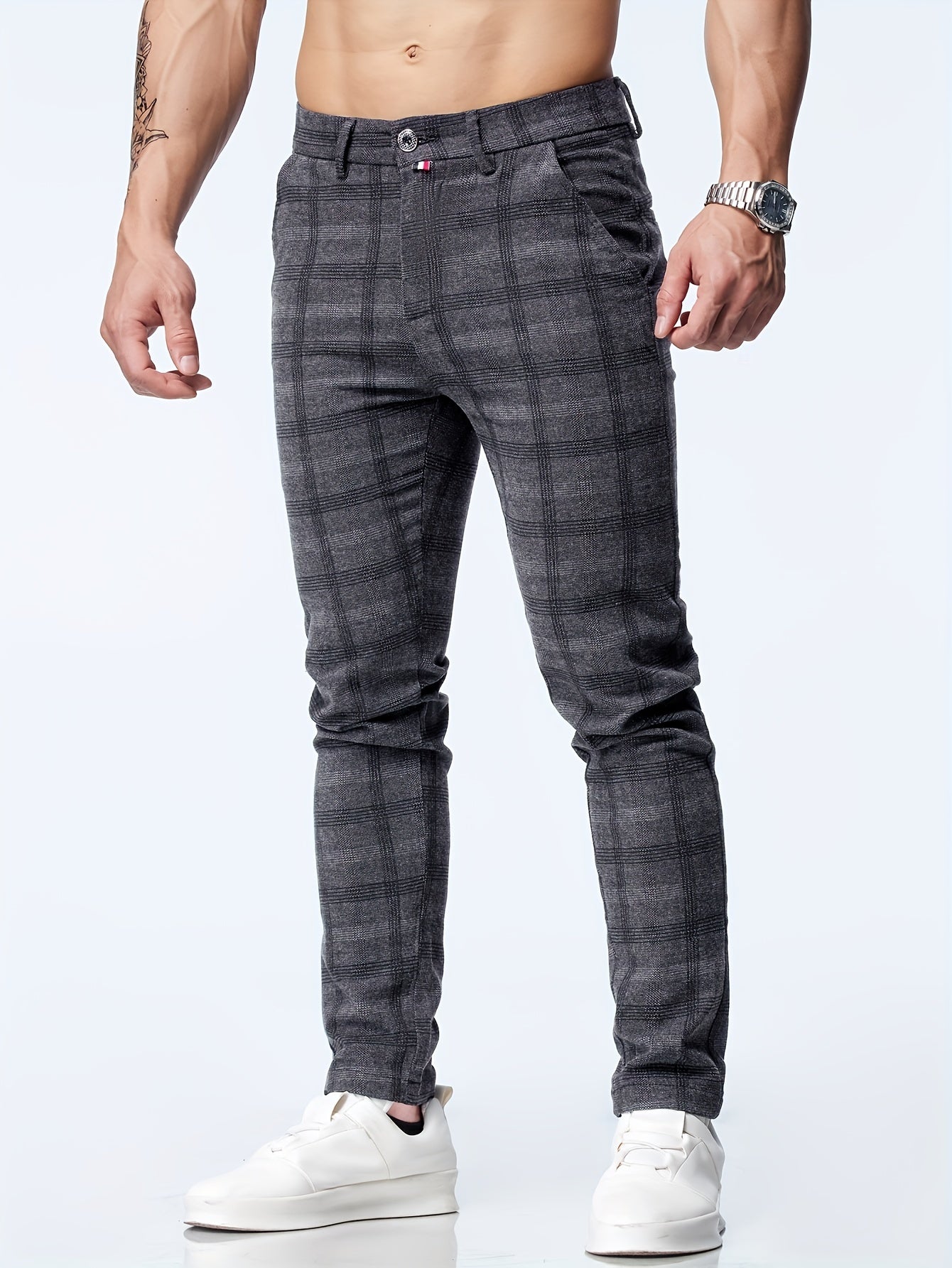 Checked Pattern Pants for Men