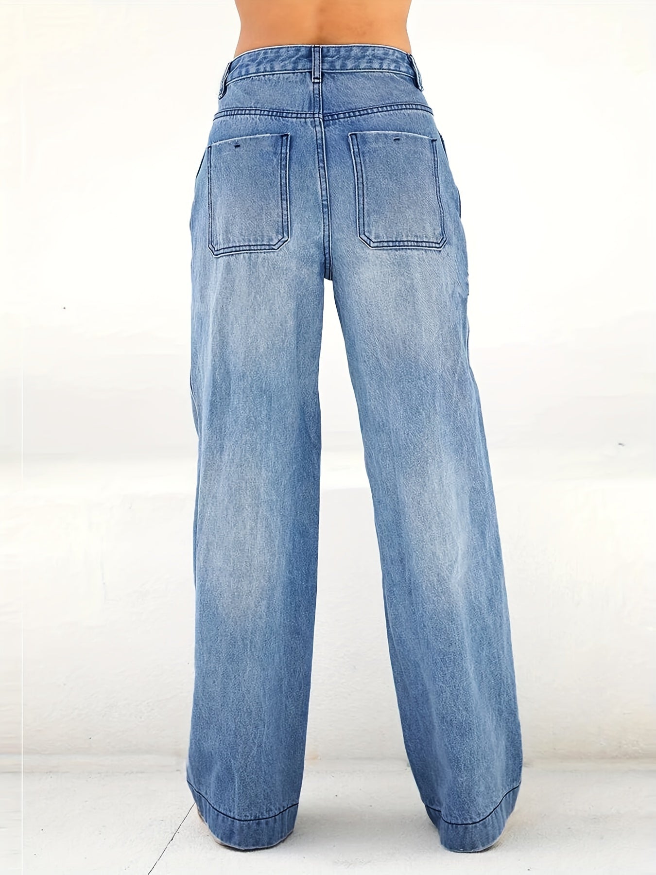 Bequeme Jeans mit weitem Bein