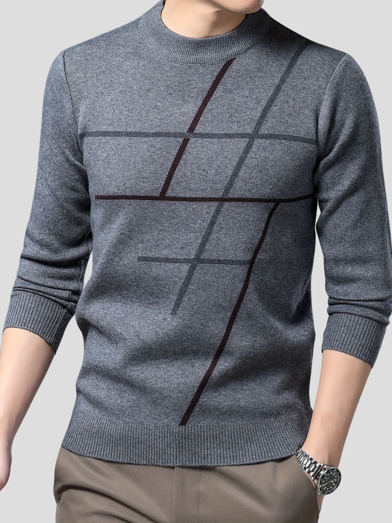 CHRIS | Knitted Cable Stripe Sweater