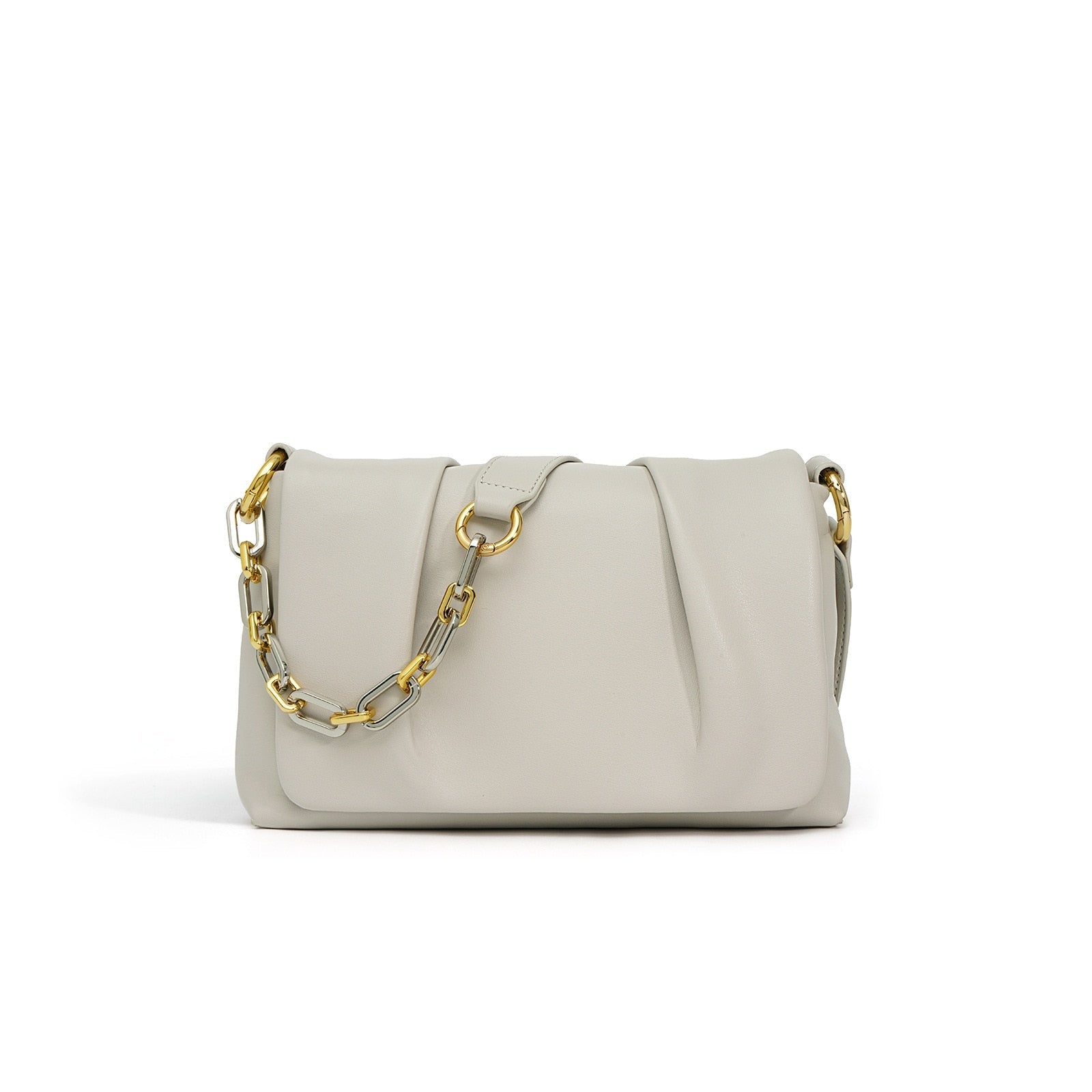 Leather shoulder bag | With chain strap