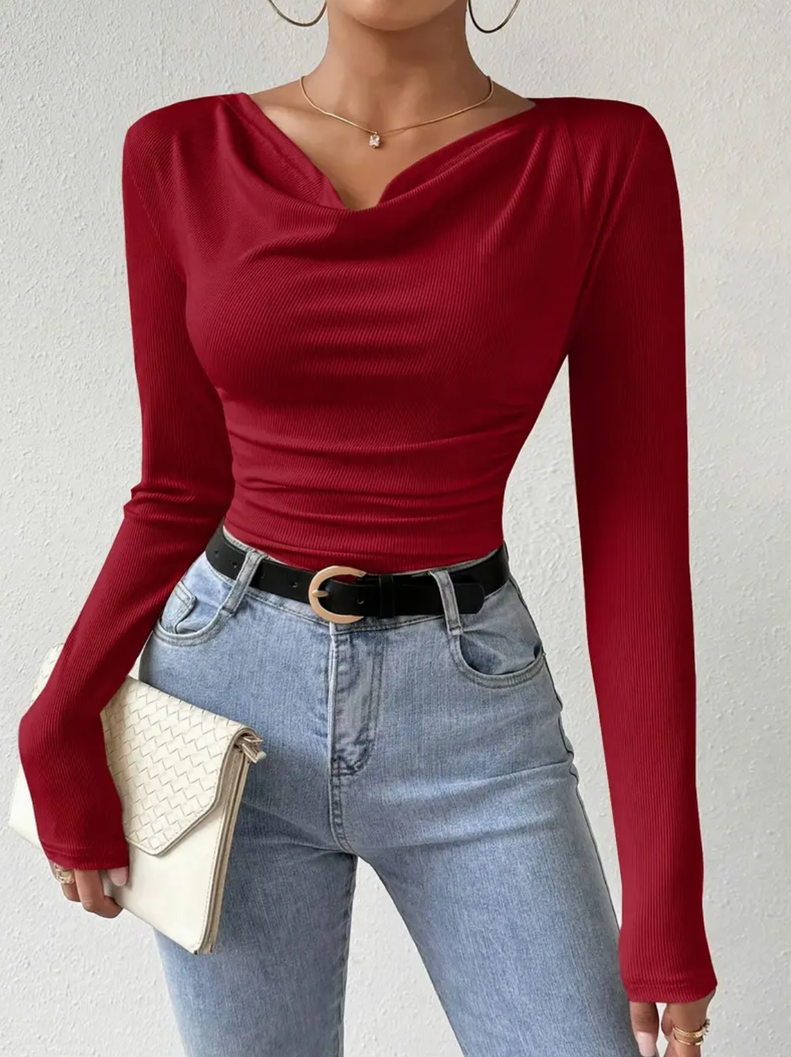 Draped Top with Collar