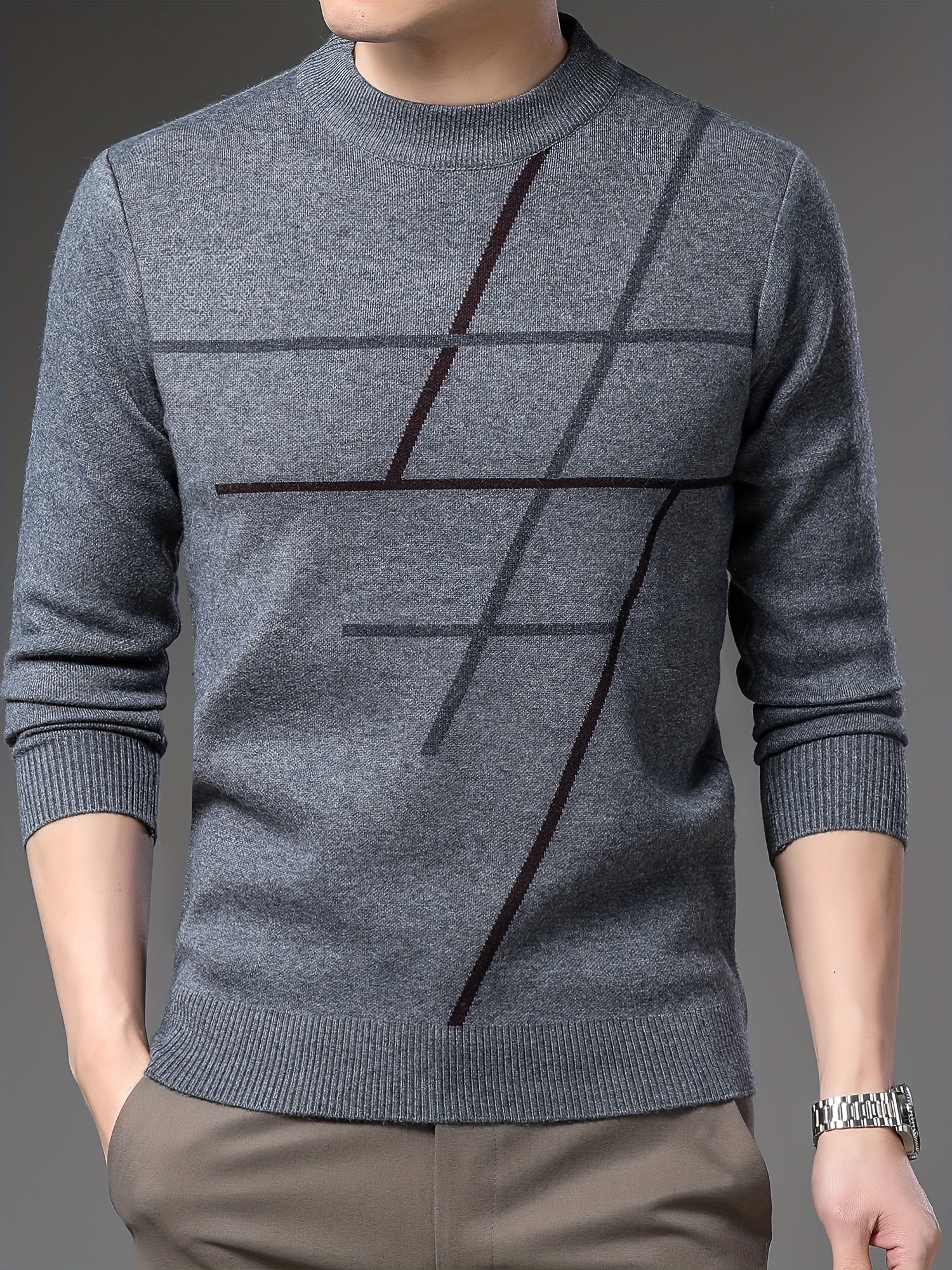 CHRIS | Knitted Cable Stripe Sweater