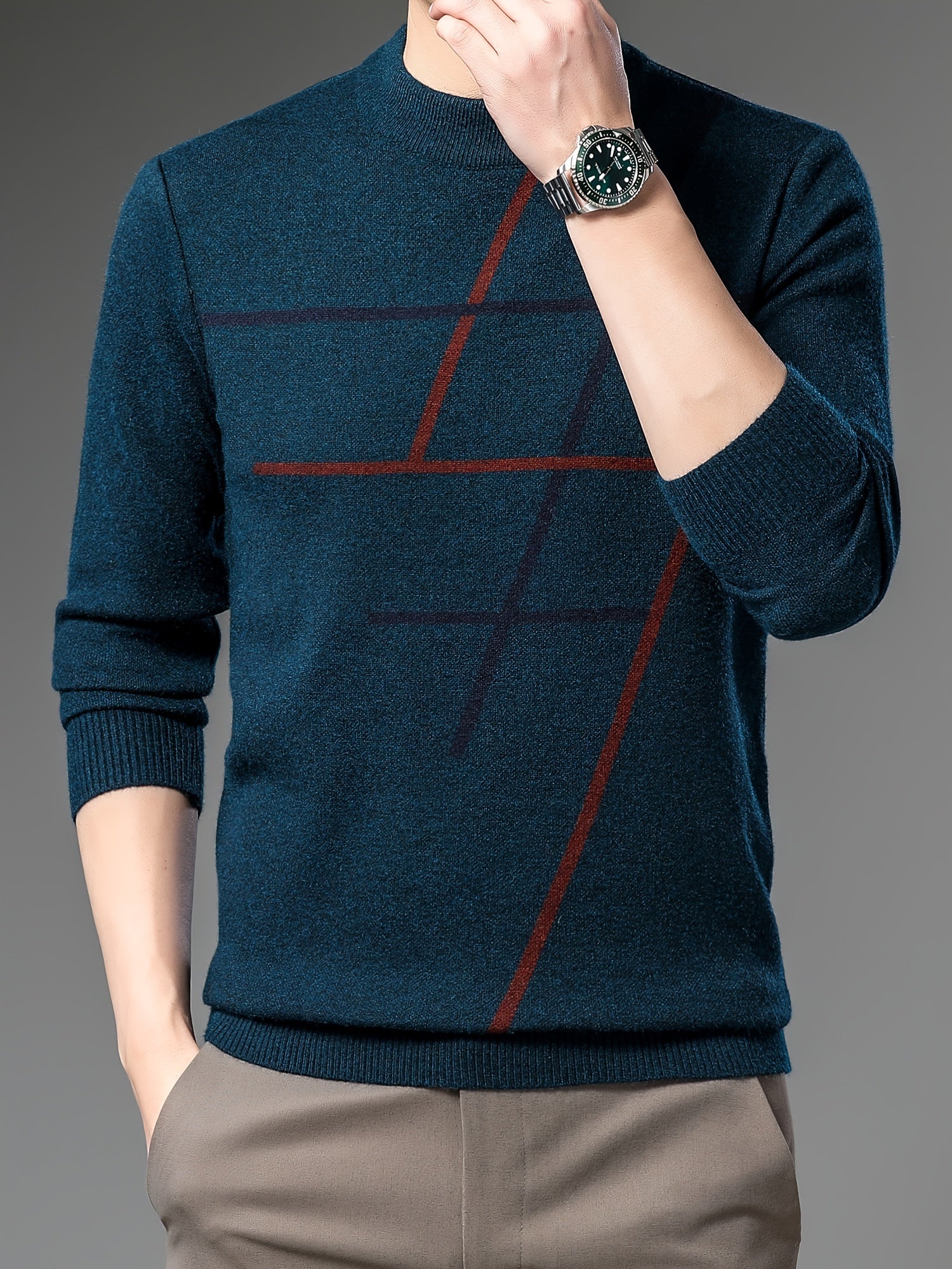 CHRIS | Knitted Cable Stripe Sweater