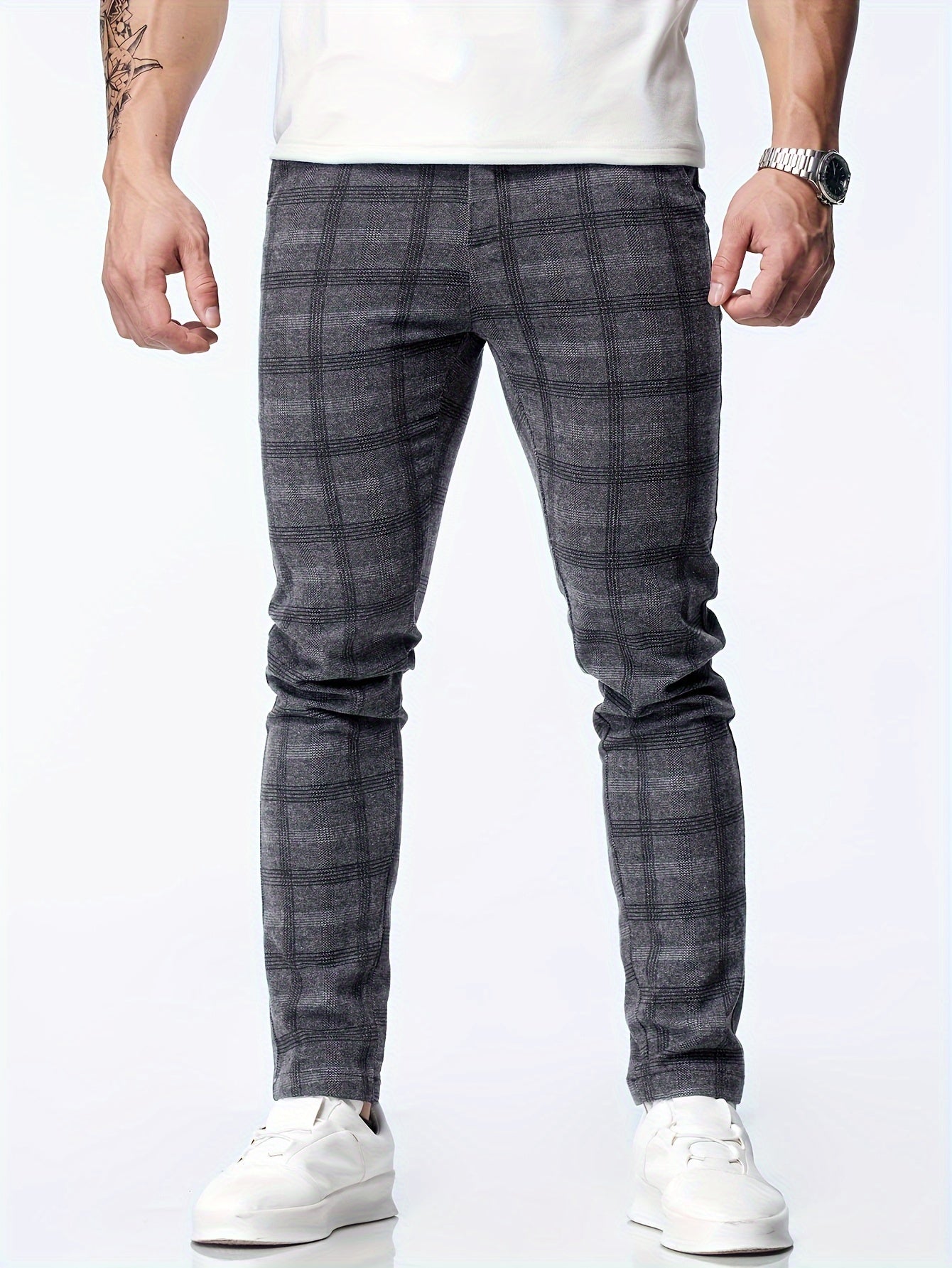 Checked Pattern Pants for Men