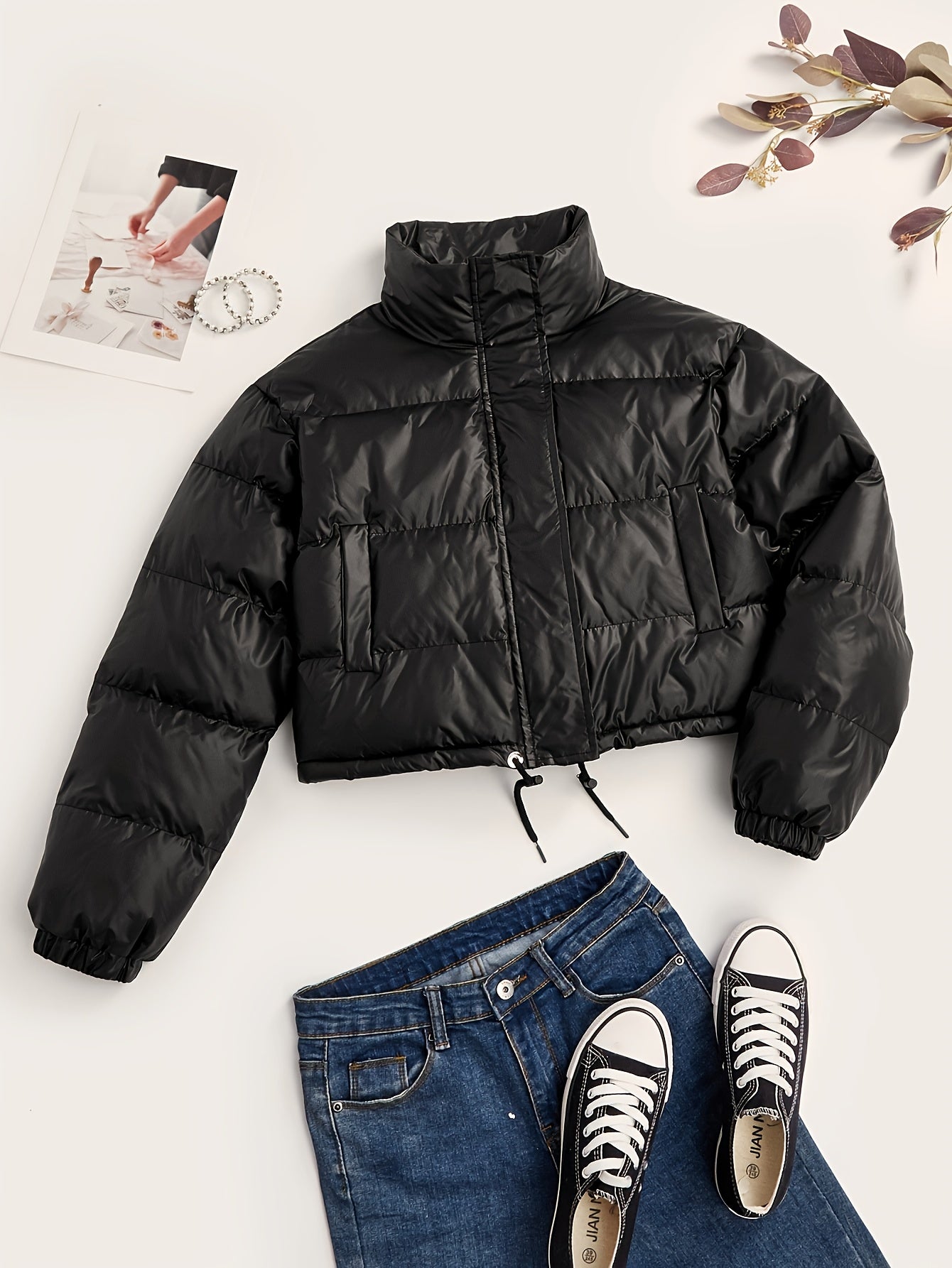 Casual puffer jack | met trekkoord