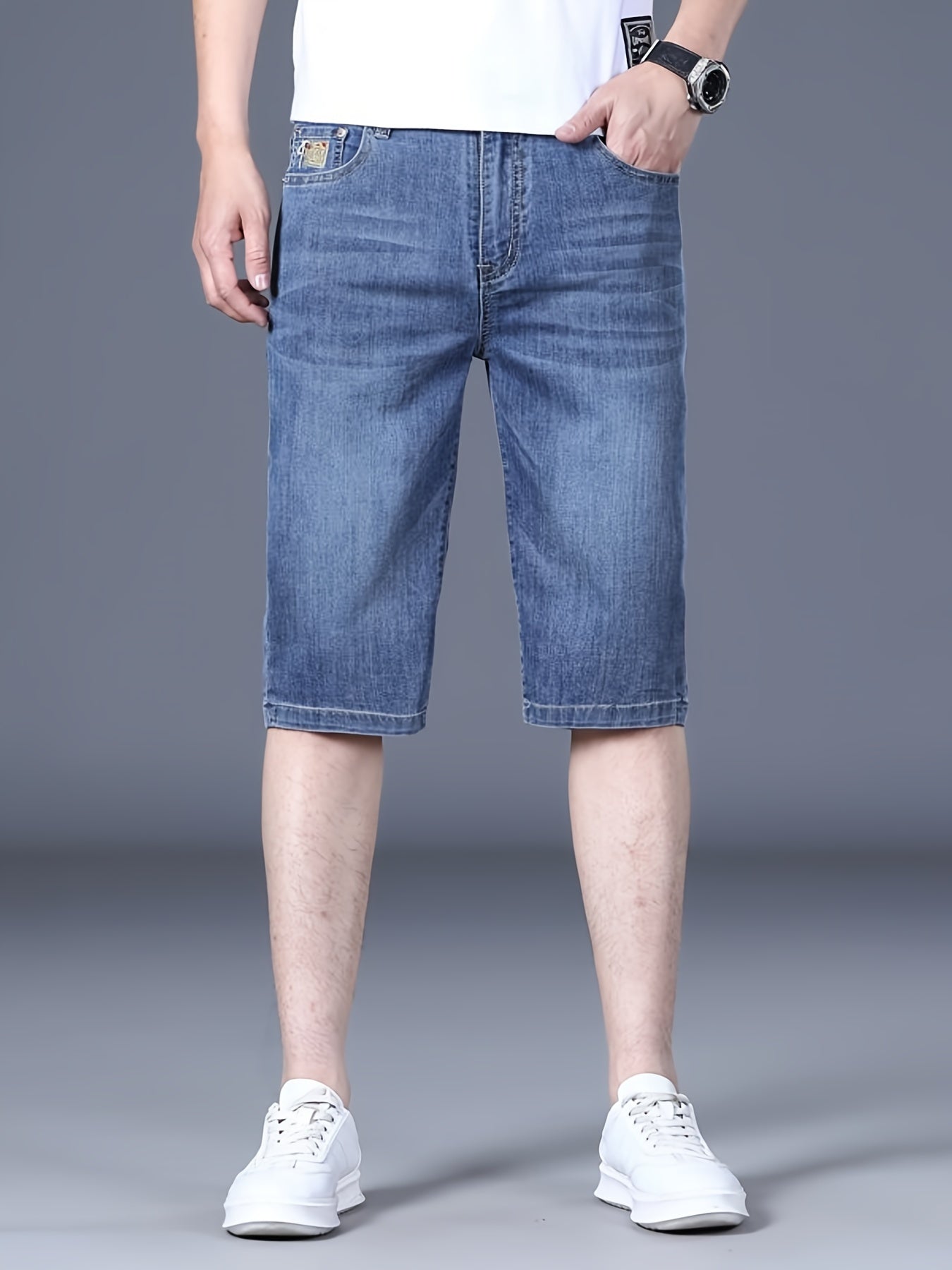 Mid-length Denim Shorts for Men