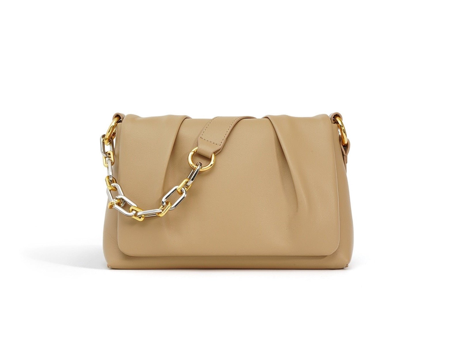 Leather shoulder bag | With chain strap