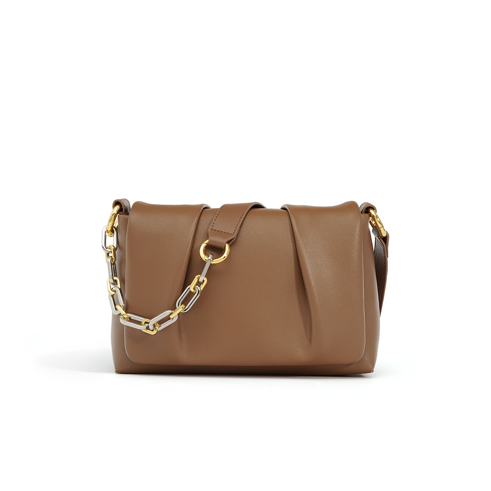 Leather shoulder bag | With chain strap