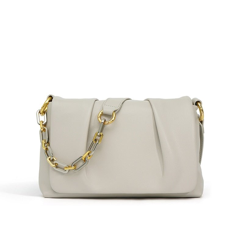 Leather shoulder bag | With chain strap