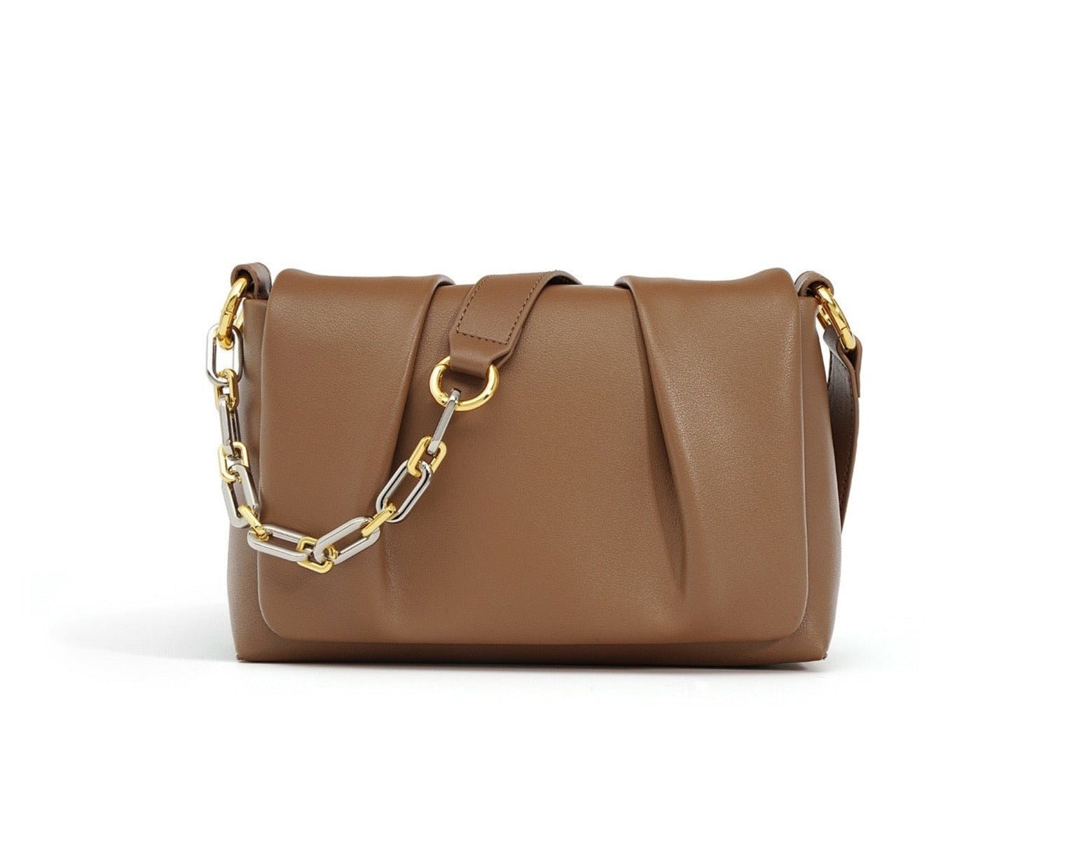 Leather shoulder bag | With chain strap