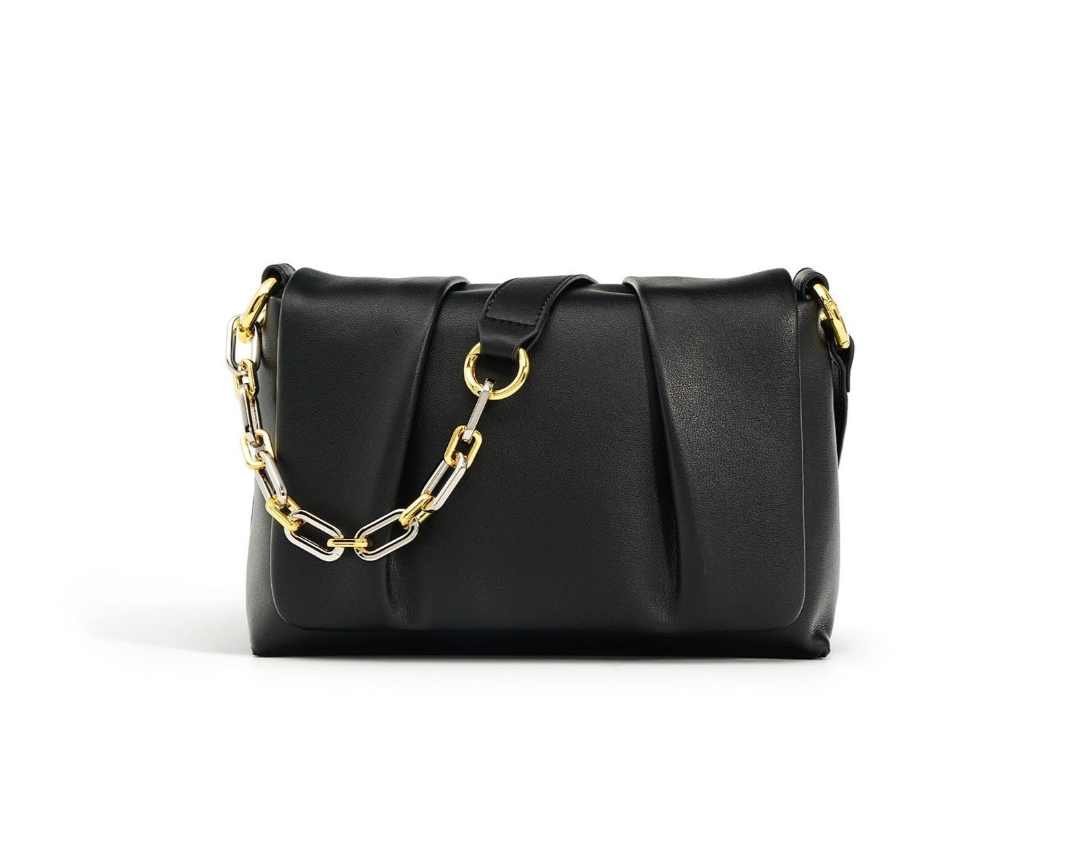 Leather shoulder bag | With chain strap